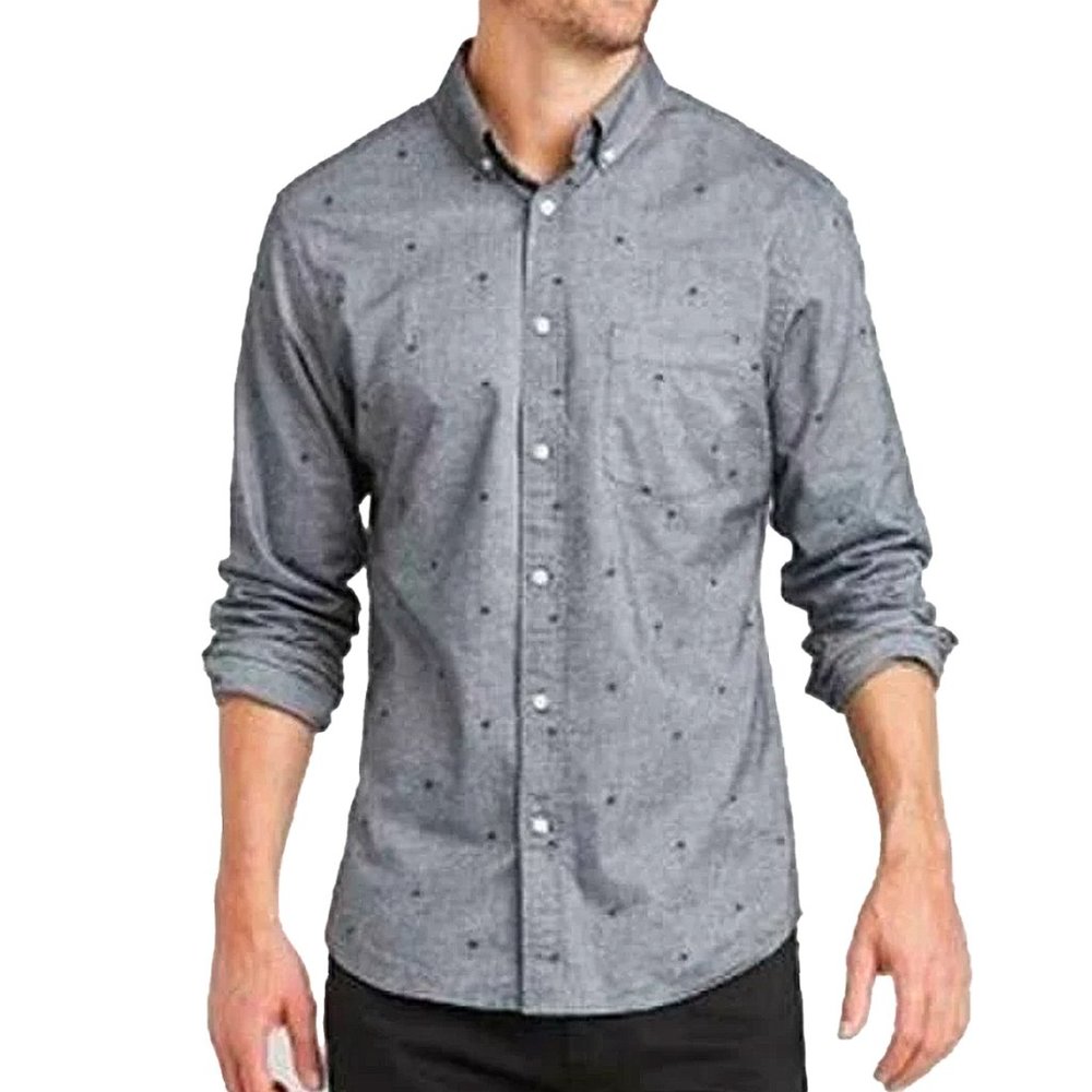 NWT Button-Down Long-Sleeve Shirt - Men's Size XXL - Slim-Fit, Gray, Goodfellow